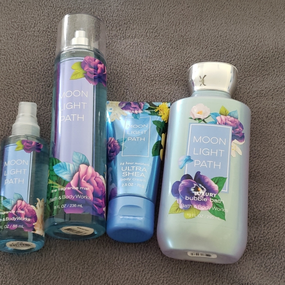 Moonlite path mist body cream and bubble bath